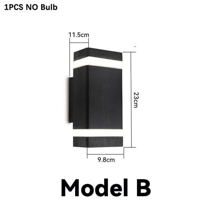 Outdoor Waterproof LED Wall Light – E27 Bulb, Up & Down Facade Lighting for Garden, Stairs, and Entrance