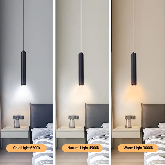 Modern LED Pendant Light – Sleek Cylinder Hanging Lamp for Kitchen, Living Room, and Bedroom Decor