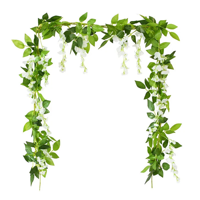 180cm Artificial Wisteria Garland – Fake Ivy Vine for Wedding Arch, Room, Garden, Baby Shower & Floral Decorations