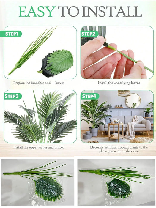 Large Artificial Areca Palm Tree in Pot – Faux Tropical Plant for Home, Office, and Floor Decoration (1pc)