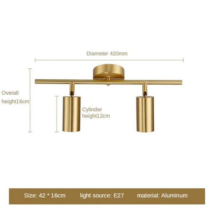 Modern Gold Spotlight Ceiling Light – Nordic Minimalist E27 LED Fixture for Living Room, Bedroom, and Kitchen