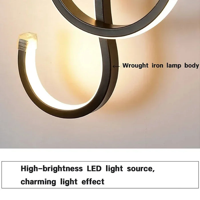 Modern LED Wall Lamp - Musical Note Wall Sconce for Bedroom, Living Room, and Study, Touch On/Off, Up & Down Light Direction, Indoor Home Decor