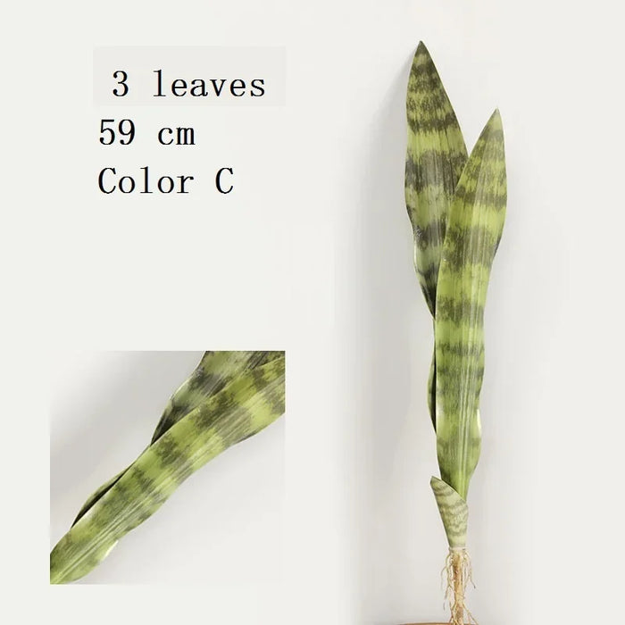 3pcs Artificial Sansevieria Plants – Bonsai Decoration with Tiger Piran Leaves for Home, Garden, and Desktop Décor