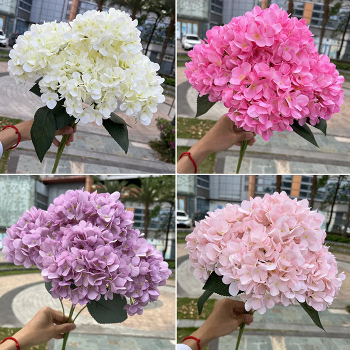 Artificial Silk Hydrangea Flower Bouquet – DIY Wedding, Party, and Home Decor – Large Hydrangea Heads for Bridal Bouquets and Floral Arrangements