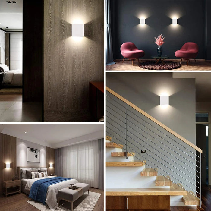 Modern Up & Down LED Wall Lamp – 6W/12W Aluminum Indoor Light for Bedroom, Living Room, Staircase & Decor