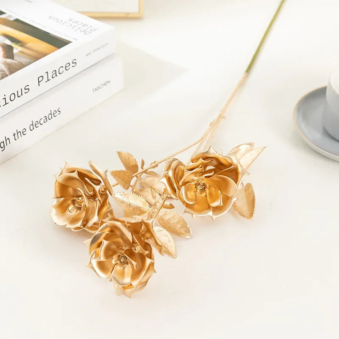 Artificial Golden Ginkgo Leaf & Eucalyptus Flower Arrangement – Perfect for Weddings, Home Decor, Christmas, and Special Occasions