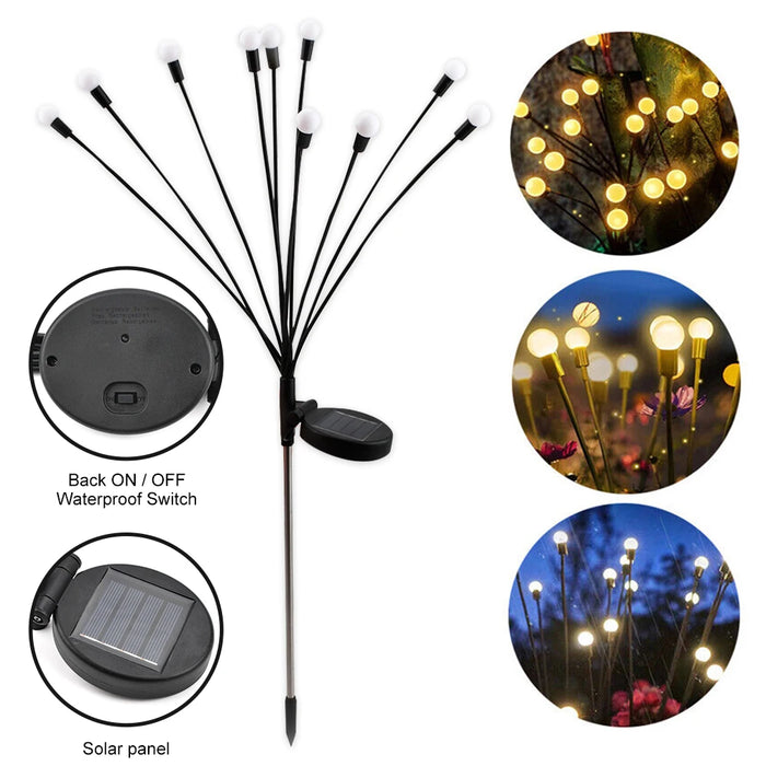 8/10 LED Solar Firefly Lights – Outdoor Garden Decoration, Waterproof Landscape Lights for Lawn, Balcony, and Country House