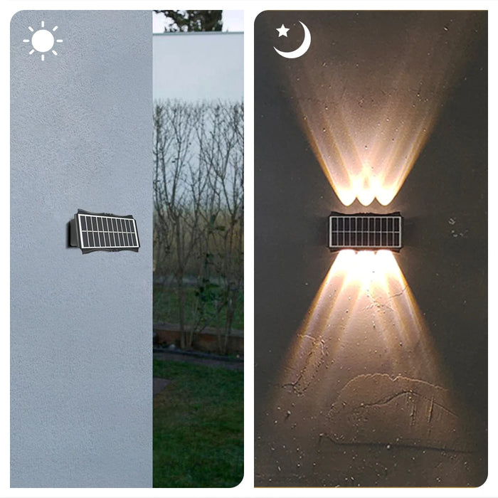 Super Bright Solar Wall Lights – Waterproof Up-Down LED Outdoor Lighting for Garden, Fence, Porch, and Yard Decoration