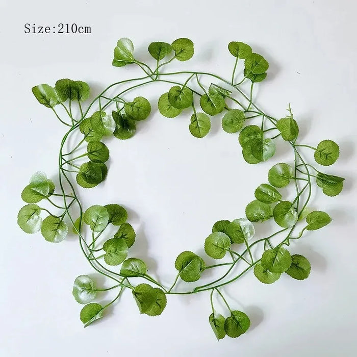 2.1m Artificial Ivy Leaf Garland – Lifelike Green Vine for Home, Garden, and Wedding Decoration – Silk Hanging Vine for DIY Projects and Party Décor