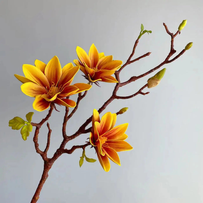 Realistic Artificial Magnolia Flower Stem – Faux Gradient Lotus Branch for Wedding, Party, and Home Table Décor