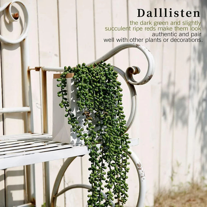 1PC Artificial Succulent Vine – Lifelike Greenery for Christmas Tree, Wedding Arch, Indoor Wall Décor & Photography Prop