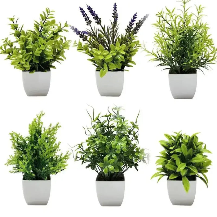 Artificial Plant Tree for Office Desk – Small Potted Plastic Greenery Decoration for Home & Garden