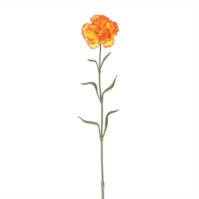 Artificial Carnation Flower Bunch – Yellow, Orange, Pink Faux Carnation Bouquet for Home Decor, Weddings, and Special Occasions