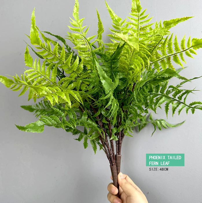 Artificial Fern Leaf Persian Grass Plant – Hanging Decorative Greenery for Home, Office, and Hotel Decoration, DIY Landscaping Greening Material