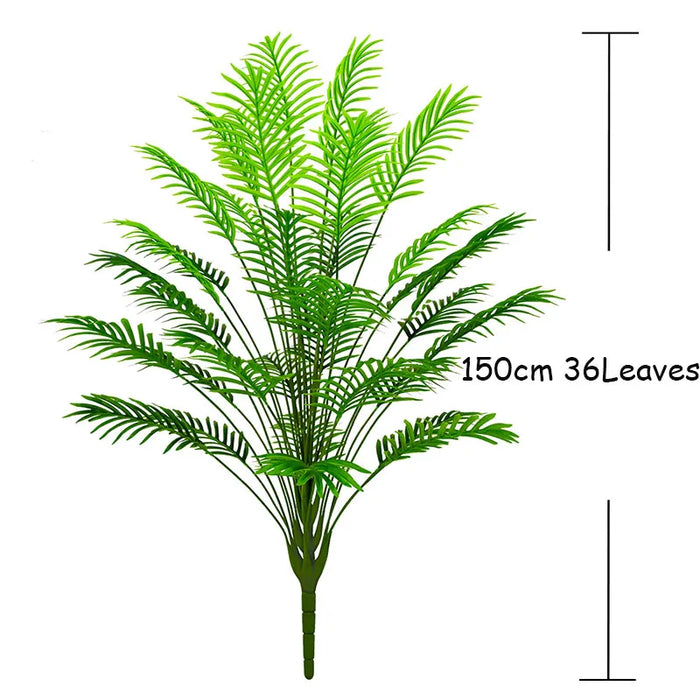59in Artificial Palm Tree with Monstera Leaves – Large Fake Tropical Plant for Home, Garden, Shop, and Party Decor