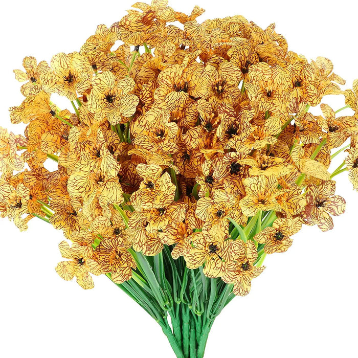 2/6/10 Bundles Outdoor Artificial Flowers – UV Resistant Faux Silk Flowers for Garden, Front Porch, and Outdoor Décor
