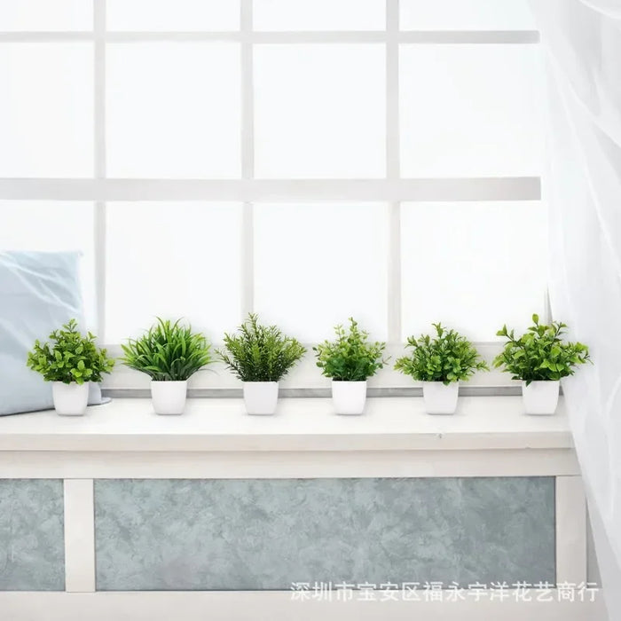 Artificial Bonsai Green Eucalyptus Flower Potted Plant – Fake Plant for Indoor, Outdoor, Home, Bedroom, and Garden Decoration