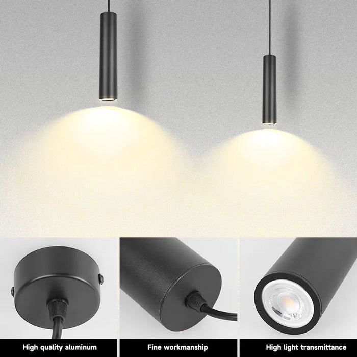 Modern LED Pendant Light – Sleek Cylinder Hanging Lamp for Kitchen, Living Room, and Bedroom Decor