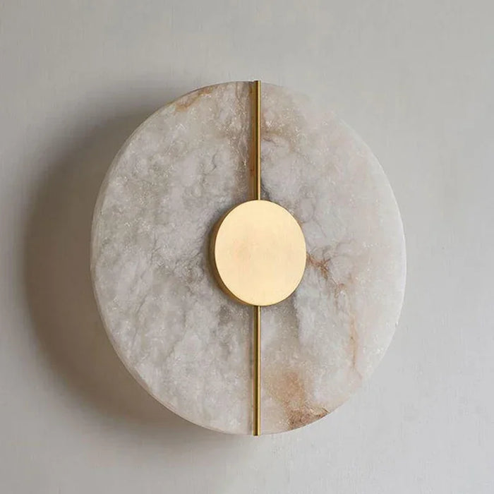 Nordic Modern Marble Wall Lamp – LED Wall Sconce with Gold Copper Finish for Living Room, Bedroom, and Indoor Decor