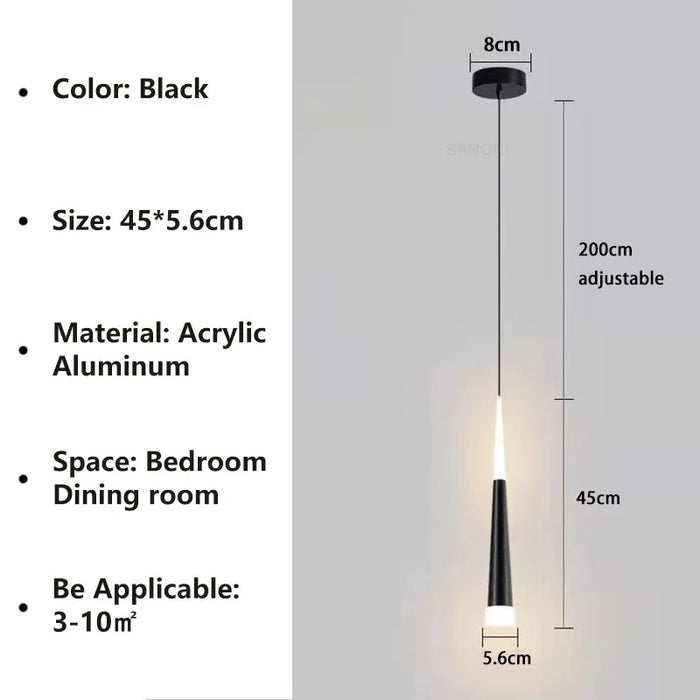 Nordic LED Pendant Lamp – Long Hanging Wire Chandelier for Bedroom, Living Room, Dining Room, and Study – Modern Home Decor Light Fixture