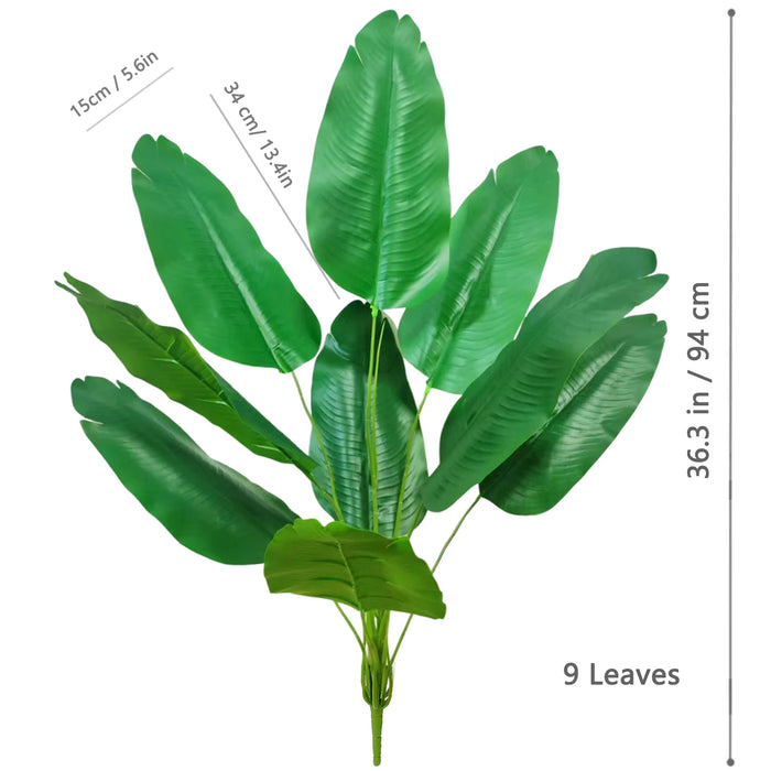 65-125cm Large Artificial Tropical Palm Tree – Real Touch Fake Banana Plant with 24 Leaves for Home, Garden, and Outdoor Decor