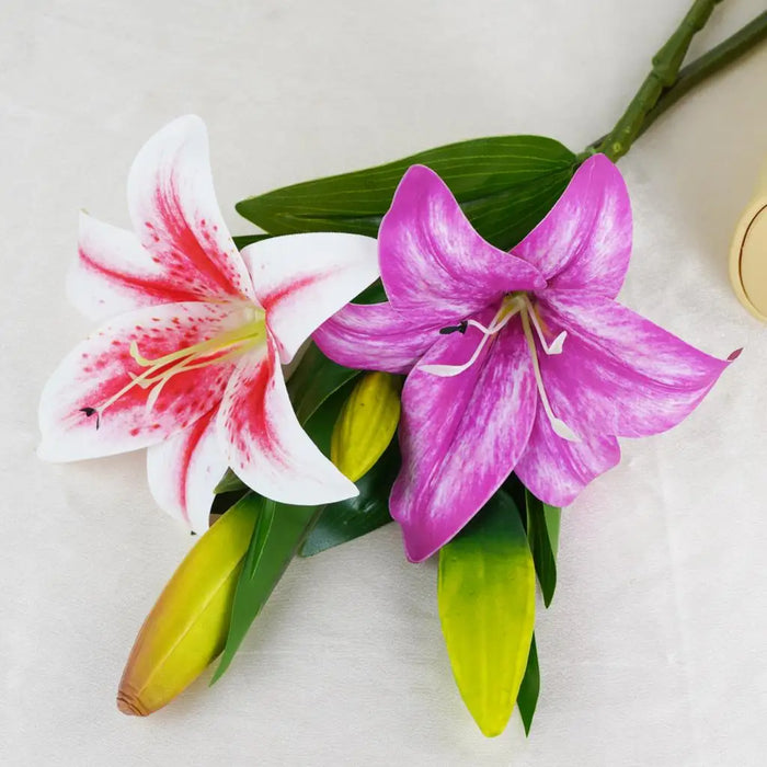 41cm Artificial Silk Lily Bouquet – DIY Creative Floral Arrangement for Home, Wedding, Party & Living Room Decor – Perfect Gift for Friends