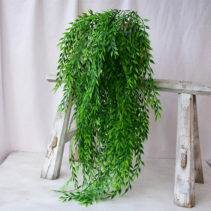 90cm Artificial Willow Rattan Plant – Weeping Willow Wall Hanging Decoration for Ceiling, Home, Wedding, and Party Decor