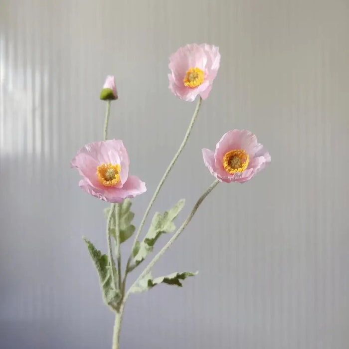 4 Head Artificial Poppy Flowers Bouquet – Silk Fake Flowers for Home Decor, Garden, Wedding, and Party Decoration