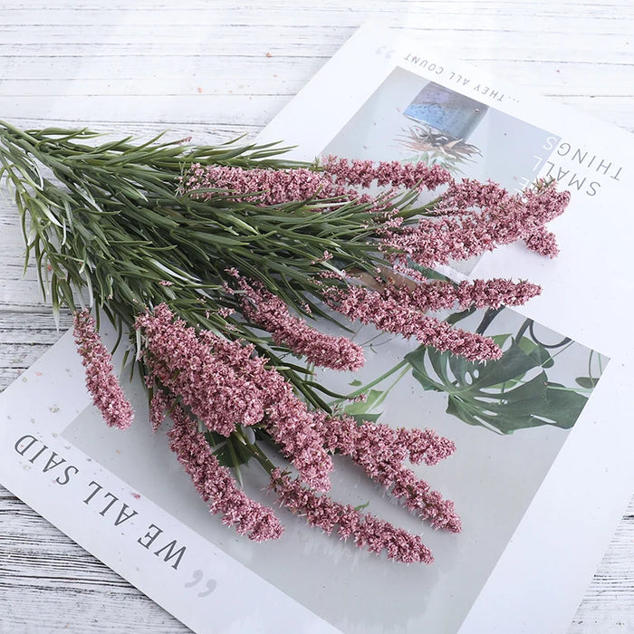 Foam Artificial Lavender Flowers Bouquet – Fake Lavender Plants for Wedding, Home, Office, Indoor & Outdoor Decoration, Table Arrangements