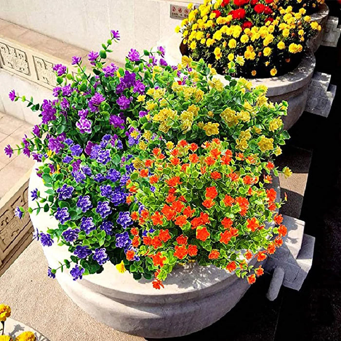 UV Resistant Artificial Flowers – Plastic Hanging Shrubs for Garden, Porch, Window Box & Home Decoration