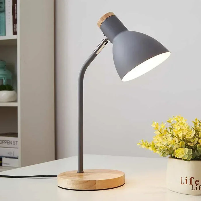 Wooden Creative Table Lamp – Nordic Flex Desk Light, LED E27, Eye Protection Reading Lamp for Bedroom, Living Room & Home Decor