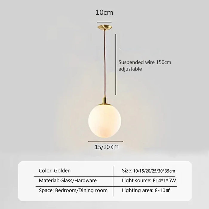 Modern Luxurious LED Pendant Light – Gold Ball Lampshade Hanging Light Fixture for Dining, Living Room, and Bedroom Décor