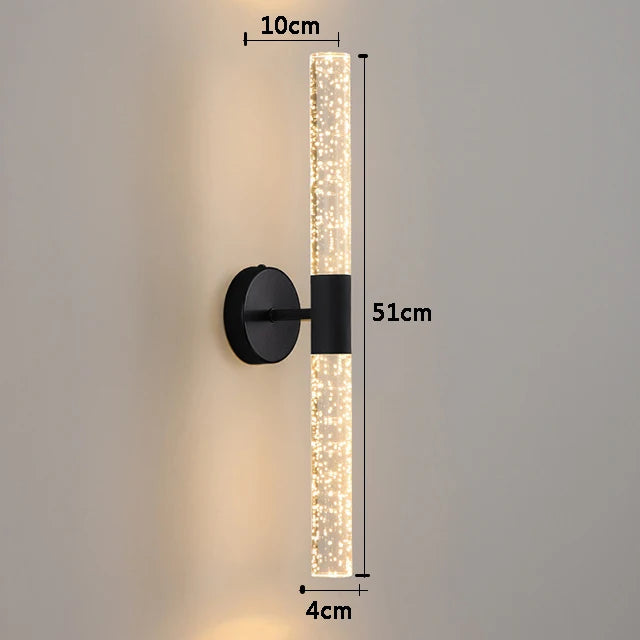 Modern LED Crystal Wall Lamp – Sleek Wall-Mounted Light Fixture for Bedroom, Living Room, Aisle, and Corridor