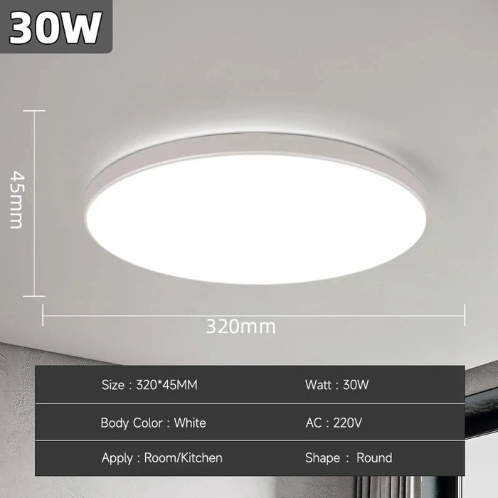 Modern LED Ceiling Lamp – 18W/30W/40W/72W Round Ceiling Light for Living Room, Bedroom, Kitchen, and Bathroom