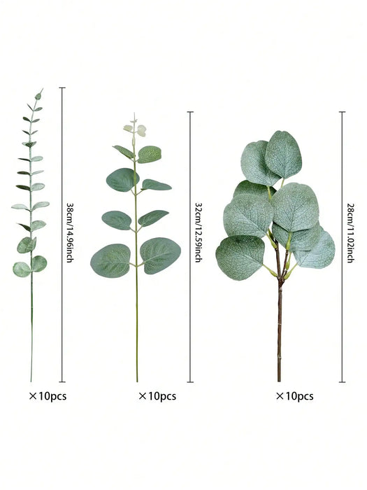 30 Pieces Artificial Eucalyptus Leaf Stems – Silver Coin Eucalyptus for Wedding Flower Arrangements and Home Decor
