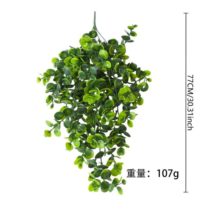 80cm Artificial Eucalyptus Vine – Silk Green Hanging Plant for Indoor and Outdoor Home Decoration, Wedding, and Party