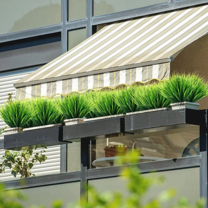 20PCS Artificial Grass Plants – 7-Branch Green Plastic Grass for Home, Office, and Outdoor Garden Decoration
