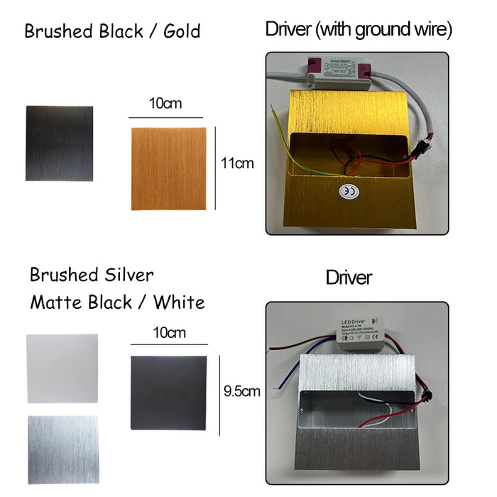 6W LED Up & Down Wall Lamp – Modern Aluminum Wall Light for Bedroom, Living Room, Corridor & Accent Lighting, Gold & Silver Finish