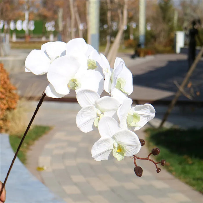 8-Head Artificial Orchid Phalaenopsis Branch – 95cm Silk Flower for Wedding, Home, and Table Decor, Photo Props