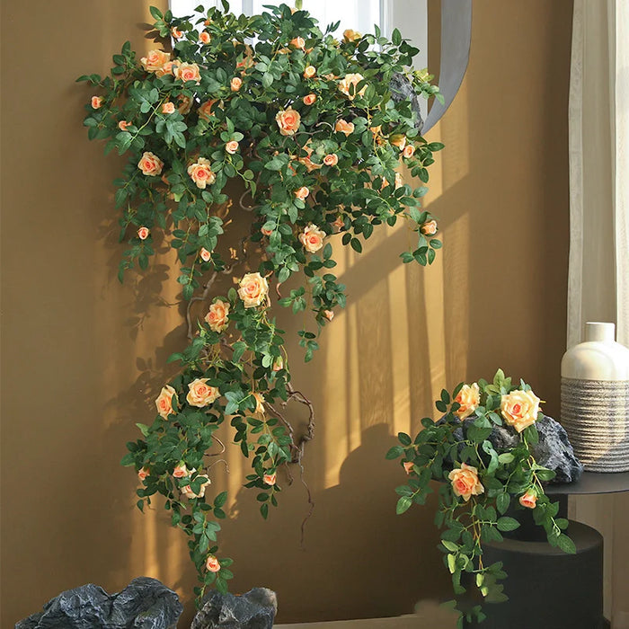 Rose Vine Wall Hanging Flower Decor – Silk Floral Rattan for Wedding, Reception, Party, and Home Decoration (66cm)