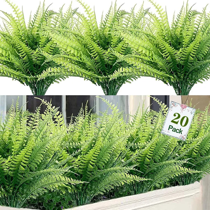 20 Bundles UV Resistant Outdoor Artificial Flowers – Faux Plastic Flowers for Home, Garden, and Wedding Décor