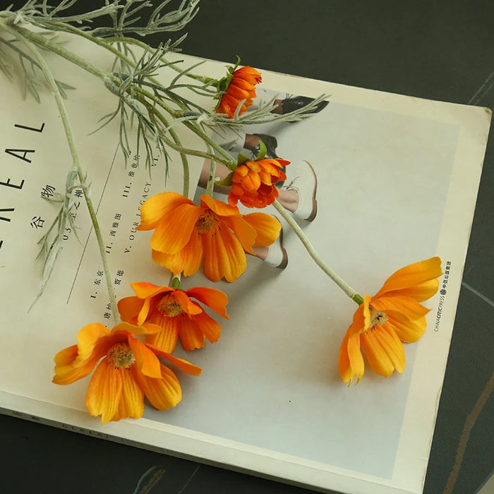 60CM Artificial Plush Chamomile Flowers – Silk Floral Ornaments for Wedding, Home, Dining Table, and Photography Decor