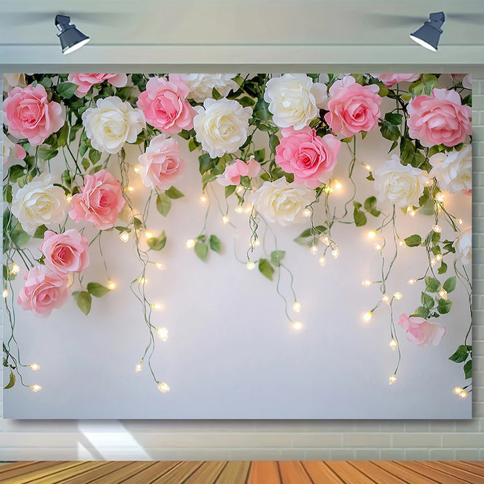 Wedding Flowers Curtain Backdrop – Bridal Shower, Engagement Ceremony & Party Photography Wall Decor