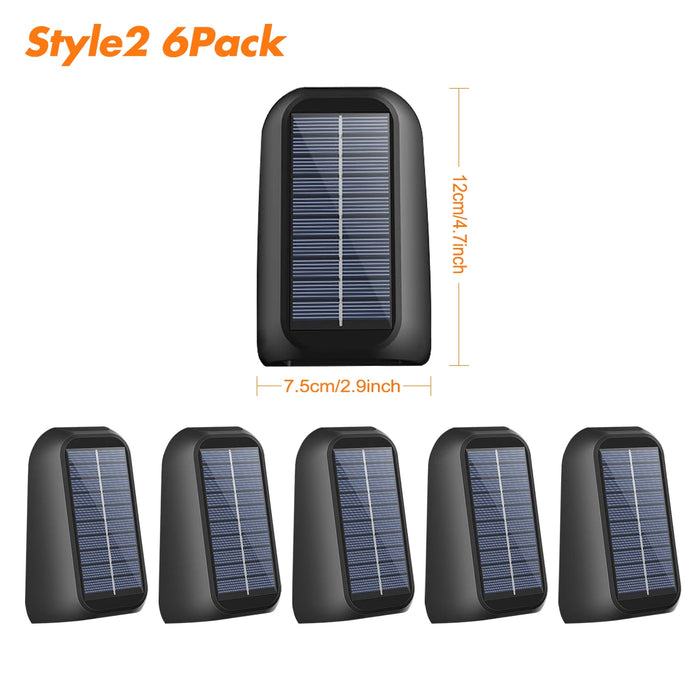 Solar Fence Lights – Waterproof Outdoor RGB LED Deck Lights with Warm White & 8 Color Modes, Decorative Solar Wall Lights for Garden, Yard, and Patio (Auto Sensor, No Wiring)
