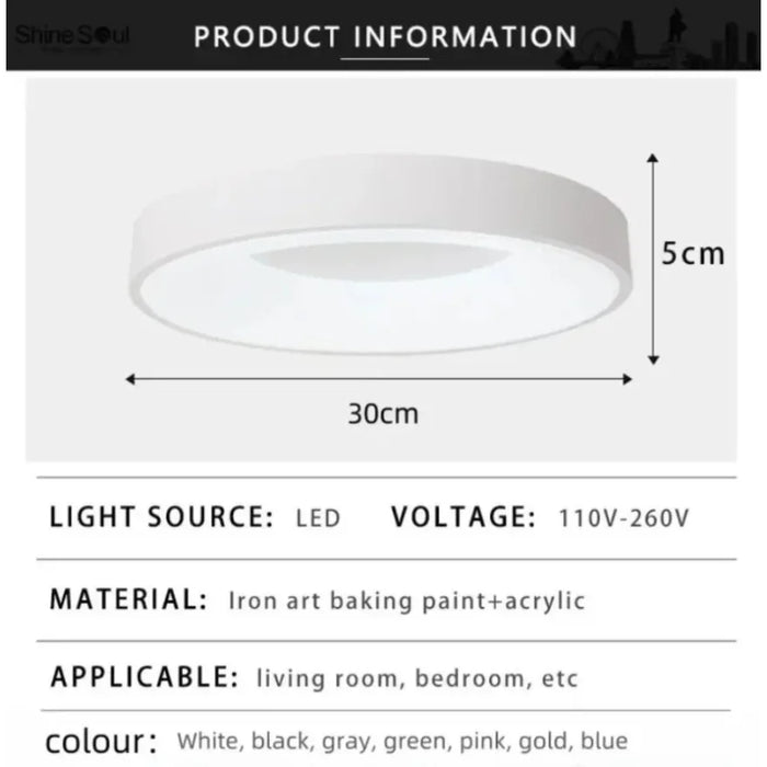 Modern Macaron LED Ceiling Light – Adjustable Circular Design with Remote Dimming for Bedroom, Living Room, and Corridor