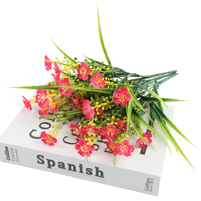 2/6/10 Bundles Outdoor Artificial Flowers – UV Resistant Faux Silk Flowers for Garden, Front Porch, and Outdoor Décor