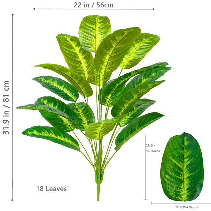65-125cm Large Artificial Tropical Palm Tree – Real Touch Fake Banana Plant with 24 Leaves for Home, Garden, and Outdoor Decor
