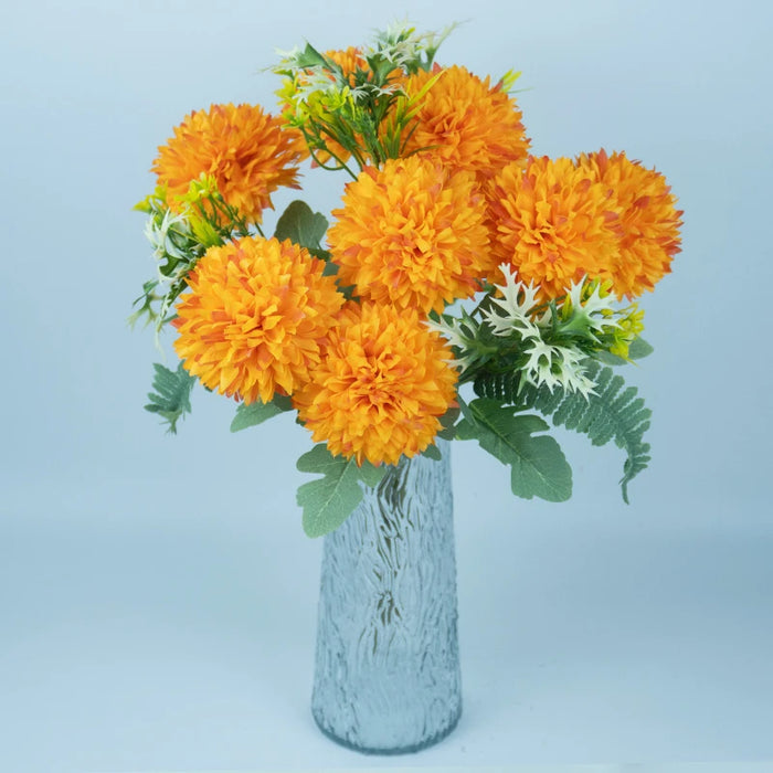 Large Artificial Chrysanthemum Flower Balls – 12 Forks, 8 Heads, 48cm Wedding & Home Décor, Faux Flowers Bouquet