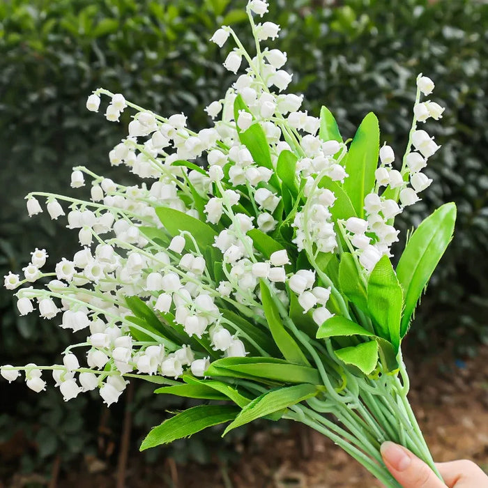 Lily of The Valley Artificial Flowers – 1-20Pcs Plastic Wedding Bouquet, Home & Garden Decoration for Table, Vase, Party & DIY Projects