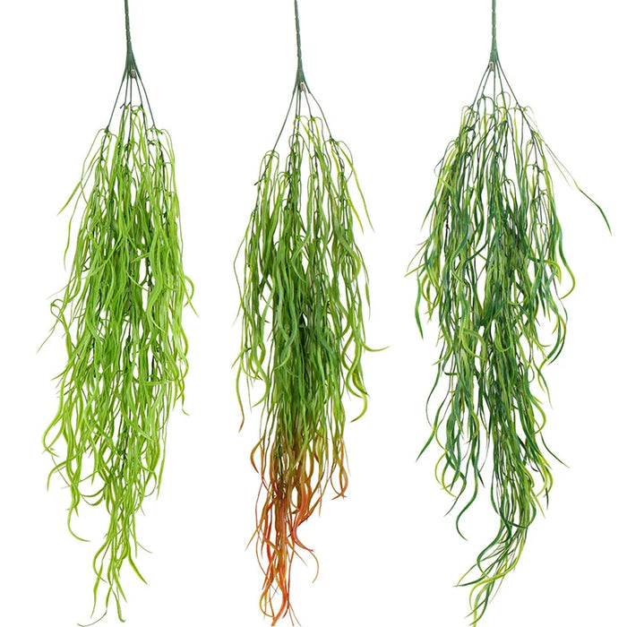 80cm Artificial Seaweed Vine – Fake Willow Leaf Rattan Plant for Home, Office, and Festival Wall Hanging Décor – Decorative Greenery for Indoor/Outdoor Use